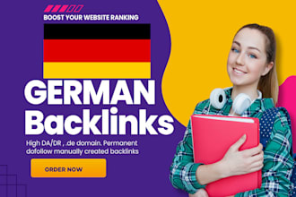 create 100 permanent german dofollow da90 seo backlinks from germany de sites