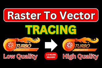 do manual vector tracing, raster to vector, file recreate, and redesign logo