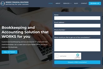 design bookkeeping website accounting website income tax website finance website