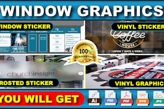 create amazing outstanding shop front ,window graphic,sign board,billboard