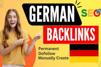 do 100 permanent german dofollow da90 seo backlinks from germany de sites