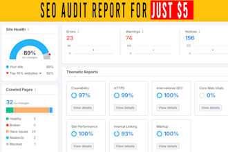 provide a detailed website SEO audit report for 5