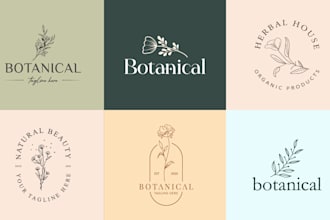 design a feminine botanical boho hand drawn line art minimalist logo