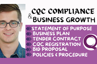 prepare sop, care policies and procedure cqc compliance business plan, uk tender