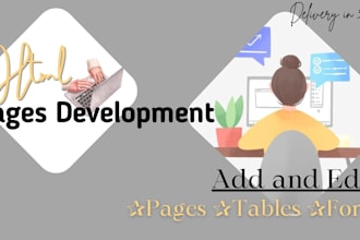 develop and edit HTML pages, forms, and tables at an affordable price