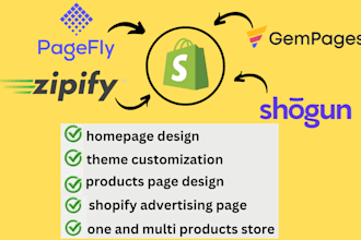 create a shopify product landing page with pagefile or gempages
