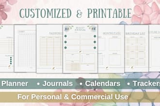 design custom printable planners, journals, and calendars