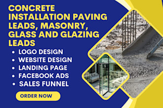 generate concrete installation paving masonry glass and glazing contractor leads