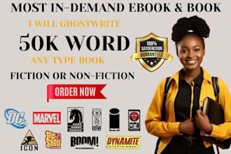 ghostwrite 50,000 word ebook as a ghost book writer