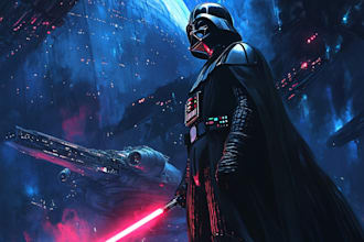 create sci fi star wars and sci fi character illustration