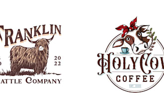 do create a unique agriculture cow bull farm logo design