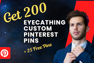 design 200 custom pinterest pins