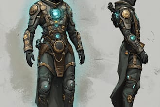 create star wars and sci fi character, game art illustration