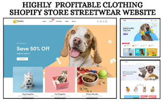 design pet shopify store dog cat animal pet care store pet dropshipping website