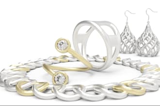 cad 3d jewelry design, necklace 3d printed jewelry, 8k render, 3d product model