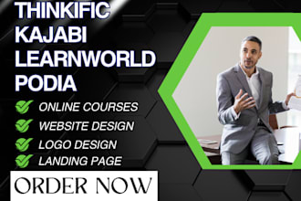 design online courses website design thinkific kajabi podia learnworld teachable