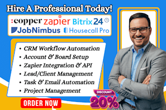 setup housecall pro bitrix24 copper crm automation jobnimbus zapier integration