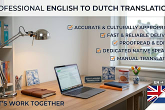 do professional english to dutch translation dutch to english proofread