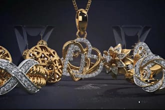 design impressive 3d jewelry model, pendants, rings, necklace, zbrush sculpture