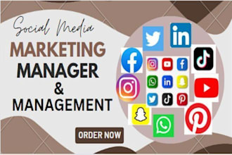 be your social media marketing manager and administrator and designer