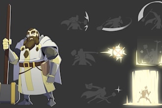 create unique character design sheets with custom move sets and vfx
