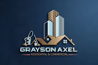 create janitorial, commercial, pressure wash and cleaning service logo