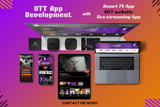 develop ott app, live streaming app, smart tv app, vod app, ott website