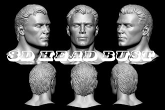 sculpt realistic 3d head 3d bust model 3d portrait in zbrush for 3d printing