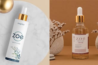 create a skincare cosmetic logo design and product design 24 hours