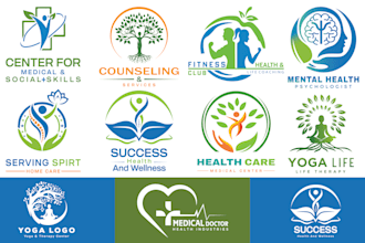 design mental health medical wellness yoga fitness counseling and coaching logo