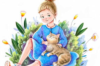 illustrate children book with vintage and warm illustration