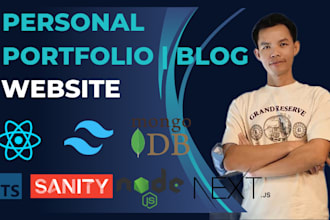 do a personal portfolio website, blog website in nextjs
