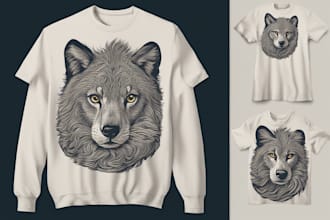 create animal linocut t shirt design for brands