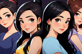 draw you a beautiful portrait in disney cartoon style