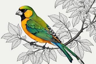 create digital drawings of botanical, animals and birds