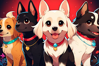 draw disney pets portrait illustration in disney style