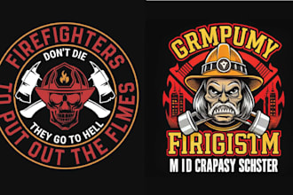design custom skull firefighter logo