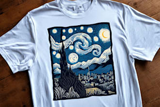 draw unique custom linocut tshirt in my style