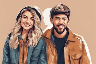 create couples art vector portrait