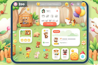 design fun and engaging kids game UI for mobile app