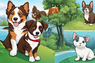 draw an awesome pet cartoon portrait