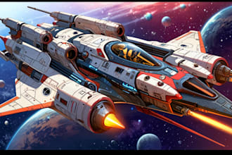 design a spaceship, sci fi illustration and sci fi art