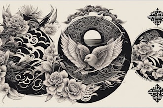 do a tattoo design in japanese style