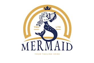 design high quality mermaid logo with unlimited revision