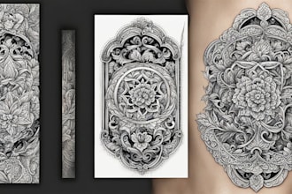 create a tattoo design for leg sleeve