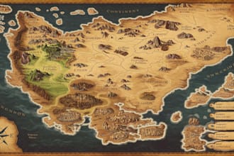 draw a custom map for fantasy, sci fi, book or boardgame