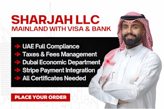 register dubai llc registration in sharjah mainland with golden visa and stripe