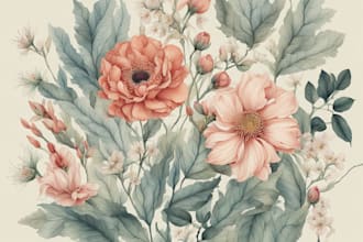 craft a beautiful botanical or floral illustration