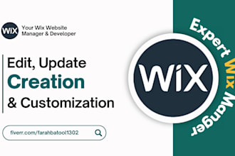 edit, update, manage, and customize your wix website
