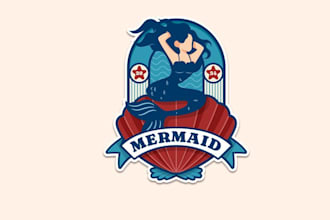 design high quality mermaid logo with unlimited revision